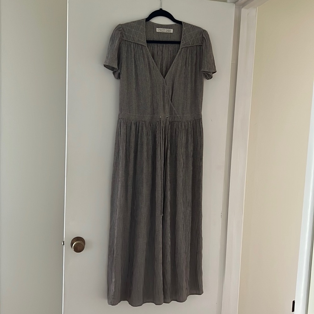 EUC Christy Dawn "Dawn" Dress, brown and white gingham check, Size M